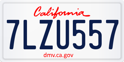CA license plate 7LZU557