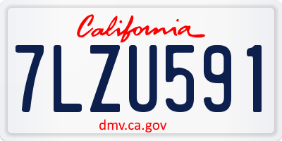 CA license plate 7LZU591