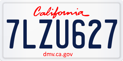 CA license plate 7LZU627