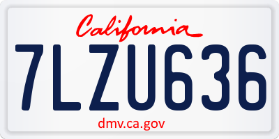 CA license plate 7LZU636