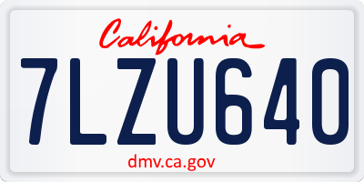 CA license plate 7LZU640