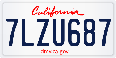 CA license plate 7LZU687