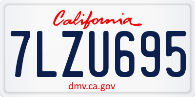 CA license plate 7LZU695
