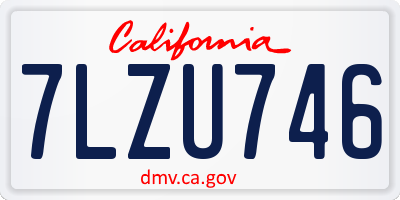 CA license plate 7LZU746