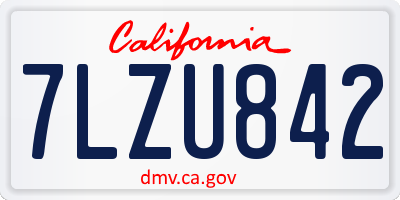 CA license plate 7LZU842