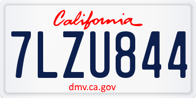 CA license plate 7LZU844