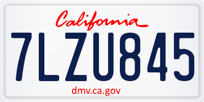 CA license plate 7LZU845
