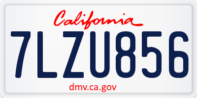 CA license plate 7LZU856