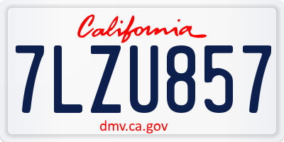 CA license plate 7LZU857