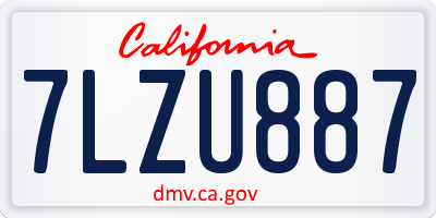 CA license plate 7LZU887