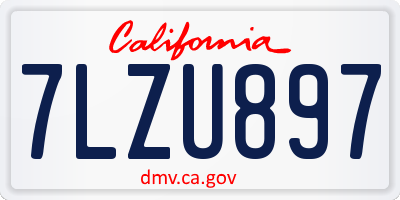 CA license plate 7LZU897