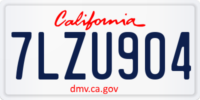 CA license plate 7LZU904