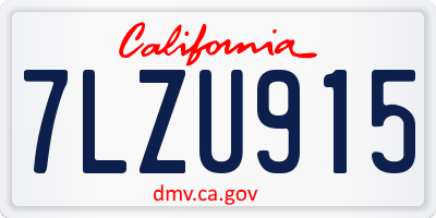 CA license plate 7LZU915