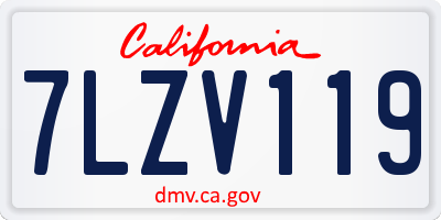 CA license plate 7LZV119