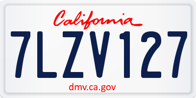 CA license plate 7LZV127