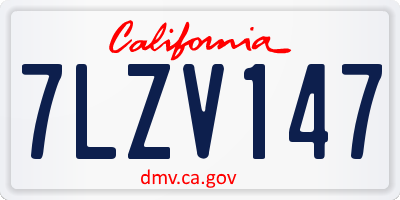 CA license plate 7LZV147