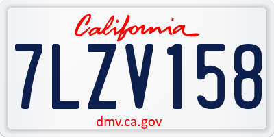 CA license plate 7LZV158