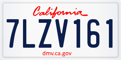 CA license plate 7LZV161