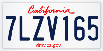 CA license plate 7LZV165