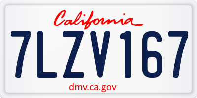 CA license plate 7LZV167