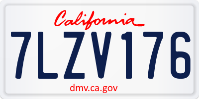 CA license plate 7LZV176