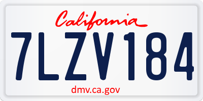 CA license plate 7LZV184