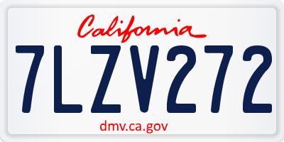 CA license plate 7LZV272