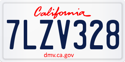 CA license plate 7LZV328