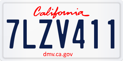 CA license plate 7LZV411
