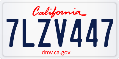 CA license plate 7LZV447