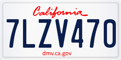 CA license plate 7LZV470