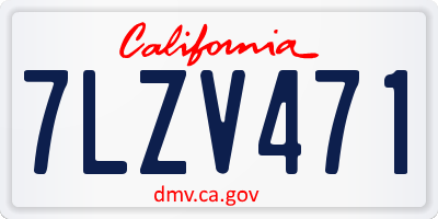 CA license plate 7LZV471
