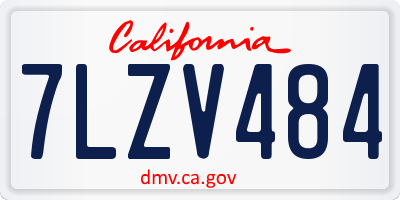 CA license plate 7LZV484