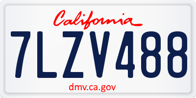 CA license plate 7LZV488