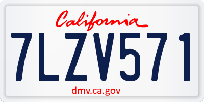 CA license plate 7LZV571