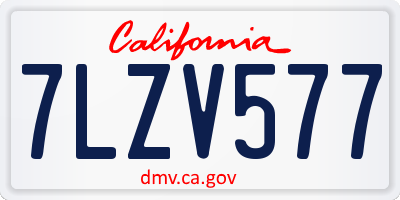 CA license plate 7LZV577