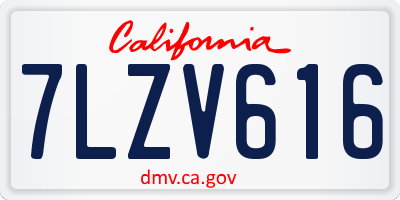 CA license plate 7LZV616