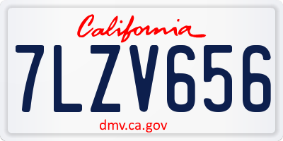 CA license plate 7LZV656