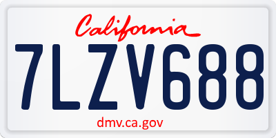 CA license plate 7LZV688