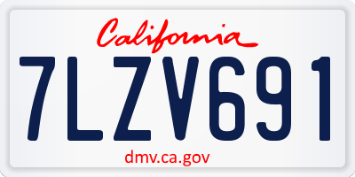 CA license plate 7LZV691