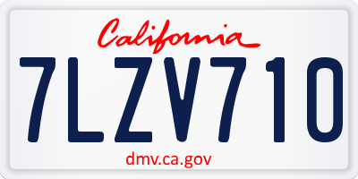 CA license plate 7LZV710