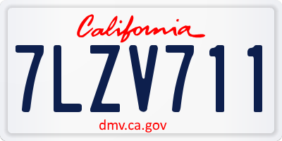 CA license plate 7LZV711