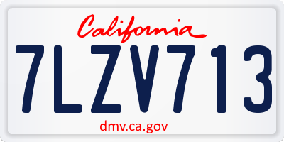 CA license plate 7LZV713