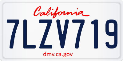 CA license plate 7LZV719