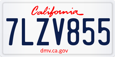 CA license plate 7LZV855