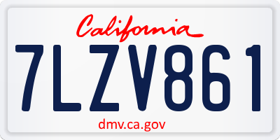 CA license plate 7LZV861