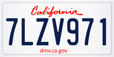 CA license plate 7LZV971