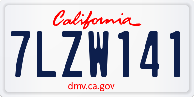 CA license plate 7LZW141