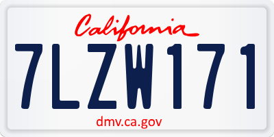 CA license plate 7LZW171