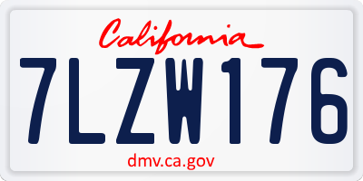 CA license plate 7LZW176